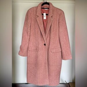 LOFT Cozy Herringbone Coat, Size: Large